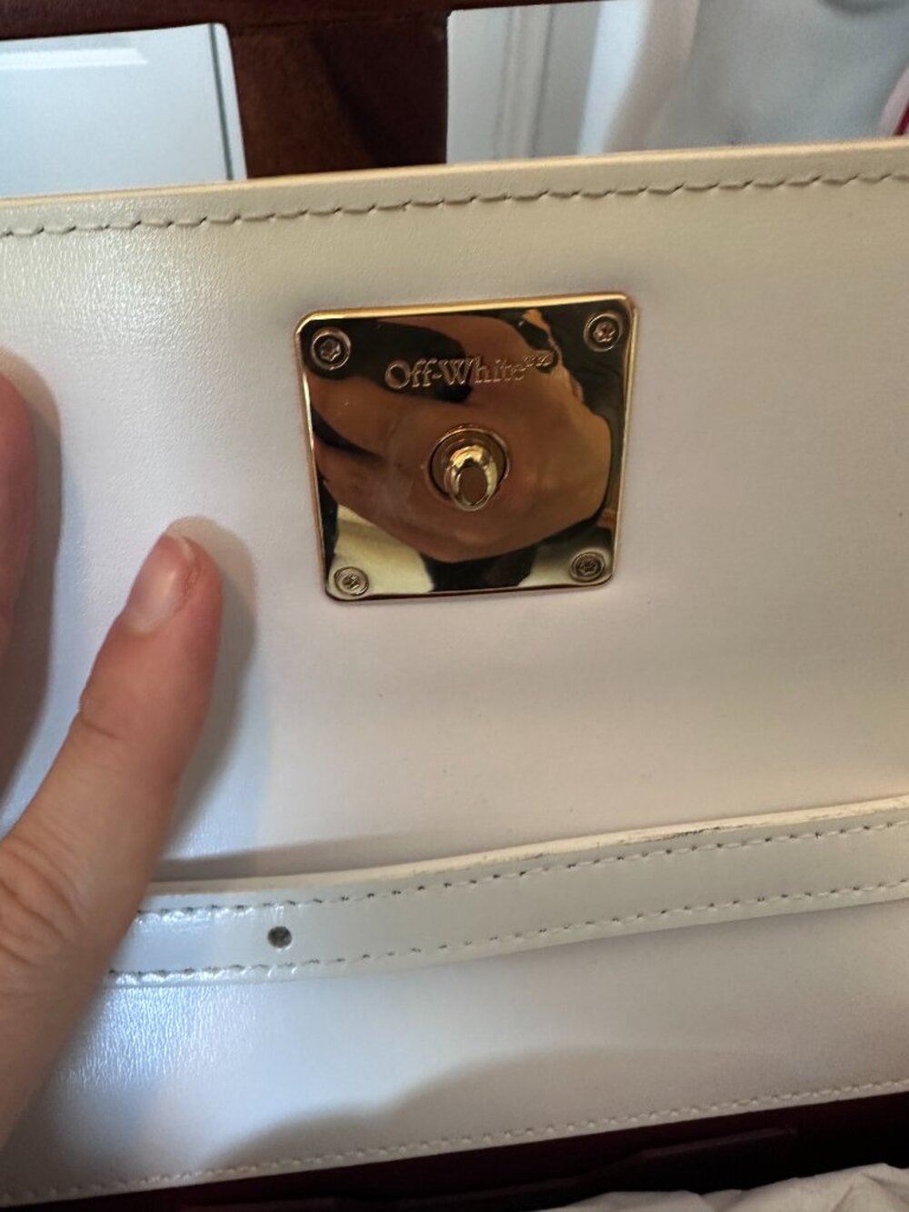 Off-White Jitney 2.0 Leather Shoulder Bag White Black Crossbody - Picture 4 of 13